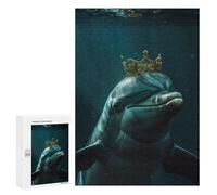 300 PCS Jigsaw Puzzles for Adults Dolphin Cute King Jigsaws for Adults DIY Toys Analysis And Logic Unique Gifts for Birthday And Christmas 300 PCS