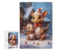 300 PCS Jigsaw Puzzles for Adults Dragon Family Xmas Jigsaw for Adults Brain Teaser Game Birthday Present Difficult And Challenge 300 PCS