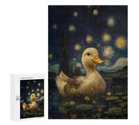 300 PCS Jigsaw Puzzles for Adults Duck in Starry Night Jigsaw for Adults Brain Teaser Game Birthday Present Difficult And Challenge 300 PCS