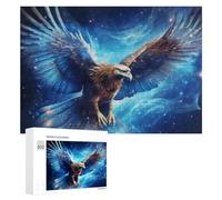 300 PCS Jigsaw Puzzles for Adults Eagle Soaring in Cosmic Light Teenagers Puzzles Hands-on Game Improve Memory Parent-child Interaction 300 PCS