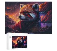 300 PCS Jigsaw Puzzles for Adults Electric Red Panda Storm Teenagers Puzzles Hands-on Game Improve Memory Parent-child Interaction 300 PCS