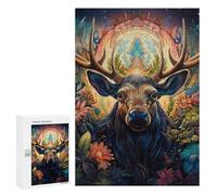 300 PCS Jigsaw Puzzles for Adults Enchanted Forest Deer Portrait -3 Teenagers Puzzles Hands-on Game Improve Memory Parent-child Interaction 300 PCS