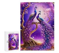 300 PCS Jigsaw Puzzles for Adults Enchanted Peacock Pair in Fantasy Forest Puzzles for Adults DIY Toys Home Decoration Difficult And Challenge 300 PCS