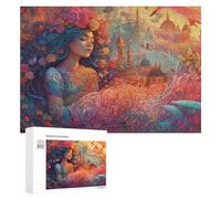300 PCS Jigsaw Puzzles for Adults Fantasy Artwork Magical Cityscape Teenagers Puzzles Hands-on Game Improve Memory Parent-child Interaction 300 PCS