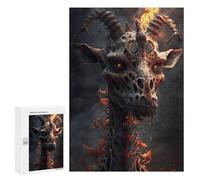 300 PCS Jigsaw Puzzles for Adults Fiery Demon Skull Jigsaw for Adults Brain Teaser Game Birthday Present Difficult And Challenge 300 PCS