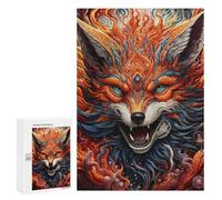300 PCS Jigsaw Puzzles for Adults Flaming Fox Artwork -2 Puzzles for Adults DIY Toys Home Decoration Difficult And Challenge 300 PCS