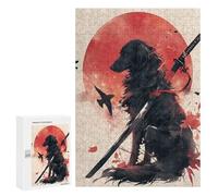 300 PCS Jigsaw Puzzles for Adults Flatcoated Retriever Japan Jigsaw for Adults Relax Games Hand Speed Race for Is Ideal As A Gift 300 PCS