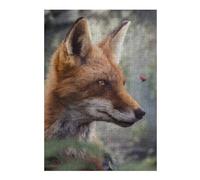300 PCS Jigsaw Puzzles for Adults Fox Watching A Ladybug Adult Jigsaw Puzzle Brain Teaser Game Difficult Challenge Difficult And Challenge 300 PCS