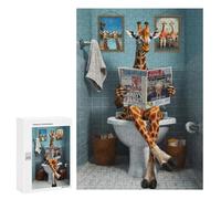 300 PCS Jigsaw Puzzles for Adults Funny Giraffe Using Toilet Jigsaw for Adults Relax Games Hand Speed Race for Is Ideal As A Gift 300 PCS