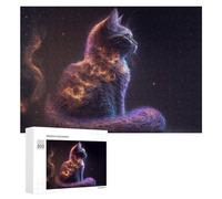 300 PCS Jigsaw Puzzles for Adults Galactic Cat Cosmic Feline Artwork Puzzles for Adults DIY Toys Home Decoration Difficult And Challenge 300 PCS