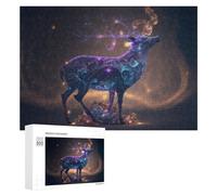 300 PCS Jigsaw Puzzles for Adults Galactic Deer Cosmic Artwork -2 Jigsaw for Adults Relax Games For Family Fun for Is Ideal As A Gift 300 PCS