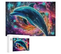 300 PCS Jigsaw Puzzles for Adults Galactic Dolphin Journey Jigsaw for Adults Relax Games For Family Fun for Is Ideal As A Gift 300 PCS