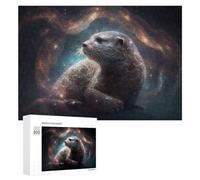 300 PCS Jigsaw Puzzles for Adults Galactic Otter A Cosmic Creature Teenagers Puzzles Hands-on Game Improve Memory Parent-child Interaction 300 PCS