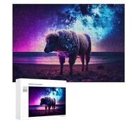 300 PCS Jigsaw Puzzles for Adults Galactic Sheep on The Beach Jigsaw for Adults Family Games Presents for Women Parent-child Interaction 300 PCS