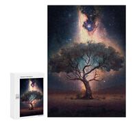 300 PCS Jigsaw Puzzles for Adults Galactic Tree in Desert Jigsaw for Adults Relax Games Hand Speed Race for Is Ideal As A Gift 300 PCS