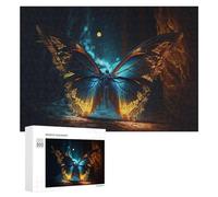 300 PCS Jigsaw Puzzles for Adults Glowing Butterfly in Mystic Forest Puzzles for Adults DIY Toys Home Decoration Difficult And Challenge 300 PCS
