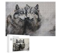 300 PCS Jigsaw Puzzles for Adults Gray Wolves in Snowy Landscape Jigsaw for Adults Family Games Presents for Women Parent-child Interaction 300 PCS