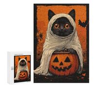 300 PCS Jigsaw Puzzles for Adults Halloween Cat Ghost Jigsaw for Adults Relax Games Hand Speed Race for Is Ideal As A Gift 300 PCS