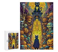 300 PCS Jigsaw Puzzles for Adults Halloween Enchanted Gate Teenagers Puzzles Hands-on Game Improve Memory Parent-child Interaction 300 PCS