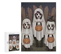 300 PCS Jigsaw Puzzles for Adults Halloween Ghosts Trick-or-Treating Jigsaw for Adults Brain Teaser Game Birthday Present Difficult And Challenge 300 PCS