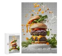 300 PCS Jigsaw Puzzles for Adults Hamburger Meat Jigsaws for Adults DIY Toys Analysis And Logic Unique Gifts for Birthday And Christmas 300 PCS