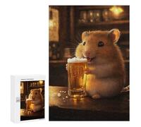 300 PCS Jigsaw Puzzles for Adults Hamster with Beer in A Bar Jigsaws for Adults DIY Toys Analysis And Logic Unique Gifts for Birthday And Christmas 300 PCS