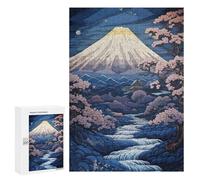 300 PCS Jigsaw Puzzles for Adults Japanese Blue Mountains Puzzle for Adults Anti-Stress Toys A Work of Art Difficult And Challenge 300 PCS