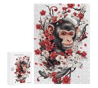300 PCS Jigsaw Puzzles for Adults Japanese Monkey Tattoo Jigsaws for Adults DIY Toys Analysis And Logic Unique Gifts for Birthday And Christmas 300 PCS
