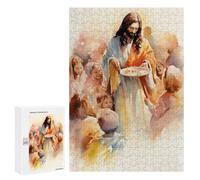 300 PCS Jigsaw Puzzles for Adults Jesus Feeding The Poor Jigsaw for Adults Brain Teaser Game Birthday Present Difficult And Challenge 300 PCS