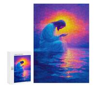 300 PCS Jigsaw Puzzles for Adults Jesus Praying at Sunset Jigsaws for Adults DIY Toys Analysis And Logic Unique Gifts for Birthday And Christmas 300 PCS