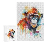 300 PCS Jigsaw Puzzles for Adults Jigsaw Abstract Watercolor Monkey Adult Jigsaw Puzzle Brain Teaser Game Wall Decoration Fun at Home Activities, 300 PCS