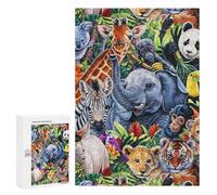 300 PCS Jigsaw Puzzles for Adults Jigsaw Amazon Jungle Animal Collage Adult Puzzles Relaxing Games Enhance Memory Christmas Birthday Gifts 300 PCS