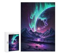 300 PCS Jigsaw Puzzles for Adults Jigsaw Aurora Stellar Landscape Adult Jigsaw Brain Teaser Game Hand Speed Race Challenging Game Gifts 300 PCS