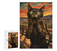 300 PCS Jigsaw Puzzles for Adults Jigsaw Cat Scream Adult Jigsaw Brain Teaser Game Hand Speed Race Challenging Game Gifts 300 PCS
