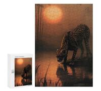 300 PCS Jigsaw Puzzles for Adults Jigsaw Cheetah Oasis Adult Puzzles Anti-Stress Toys Difficult Hard Challenging Game Gifts 300 PCS
