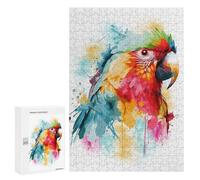 300 PCS Jigsaw Puzzles for Adults Jigsaw Colorful Red Macaw Parrot Adult Jigsaw Puzzle Brain Teaser Game Wall Decoration Fun at Home Activities, 300 PCS