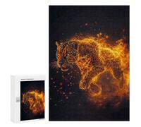 300 PCS Jigsaw Puzzles for Adults Jigsaw Fiery Jaguar Adult Jigsaw Puzzle Brain Teaser Game Wall Decoration Fun at Home Activities, 300 PCS