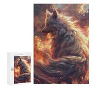 300 PCS Jigsaw Puzzles for Adults Jigsaw Flame Fox Fantasy Artwork Adult Puzzles Relaxing Games Enhance Memory Christmas Birthday Gifts 300 PCS