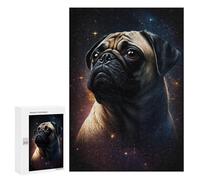 300 PCS Jigsaw Puzzles for Adults Jigsaw Galactic Pug Portrait -2 Adult Puzzles Relaxing Games Enhance Memory Christmas Birthday Gifts 300 PCS
