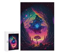 300 PCS Jigsaw Puzzles for Adults Jigsaw Galaxy Tree Adult Jigsaw Brain Teaser Game Hand Speed Race Challenging Game Gifts 300 PCS