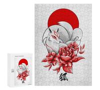 300 PCS Jigsaw Puzzles for Adults Jigsaw Kitsune Japanese Fox Adult Jigsaw Puzzle Anti-Stress Toys Staycation Kill Time Fun at Home Activities, 300 PCS