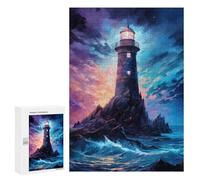 300 PCS Jigsaw Puzzles for Adults Jigsaw Lighthouse at Night Adult Jigsaw Brain Teaser Game Hand Speed Race Challenging Game Gifts 300 PCS
