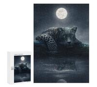 300 PCS Jigsaw Puzzles for Adults Jigsaw Moonlit Jaguar 2 Adult Jigsaw Brain Teaser Game Hand Speed Race Challenging Game Gifts 300 PCS