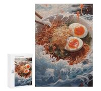 300 PCS Jigsaw Puzzles for Adults Jigsaw Ramen Wave Off Kanagawa Adult Jigsaw Puzzle Anti-Stress Toys Staycation Kill Time Fun at Home Activities, 300 PCS