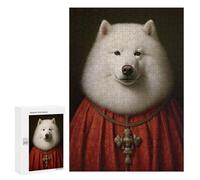 300 PCS Jigsaw Puzzles for Adults Jigsaw Samoyed The Pope Adult Jigsaw Puzzle Brain Teaser Game Wall Decoration Fun at Home Activities, 300 PCS