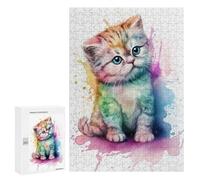 300 PCS Jigsaw Puzzles for Adults Jigsaw Scottish Fold Kitten Adult Jigsaw Puzzle Brain Teaser Game Wall Decoration Fun at Home Activities, 300 PCS