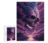 300 PCS Jigsaw Puzzles for Adults Jigsaw Thunderstorm Skull Bridge Adult Puzzles Relaxing Games Enhance Memory Christmas Birthday Gifts 300 PCS