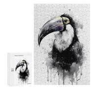 300 PCS Jigsaw Puzzles for Adults Jigsaw Toucan Beauty Black Ink Adult Jigsaw Brain Teaser Game Hand Speed Race Challenging Game Gifts 300 PCS