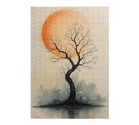 300 PCS Jigsaw Puzzles for Adults Jigsaw Tree Standing Tall Against Sunset Wabi Sabi Art Puzzle for Adults Hands-on Game Wall Art Fun at Home Activities, 300 PCS
