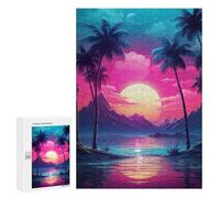 300 PCS Jigsaw Puzzles for Adults Jigsaw Tropic Twilight Grooves Adult Jigsaw Brain Teaser Game Hand Speed Race Challenging Game Gifts 300 PCS